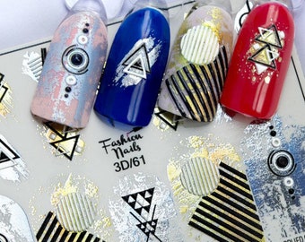 Decalcomanie per unghie 3D, adesivi per unghie, trasferimenti per unghie, nail art, mini art, trasferimento ad acqua, regalo per sorella, regalo di Natale - Segni egiziani