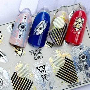 Nail Decals 3D, Nail Stickers, Nail Transfers, Nail Art, Mini Art, Water Transfer, Gift for Sister, Stocking Stuffer - Egyptian Signs
