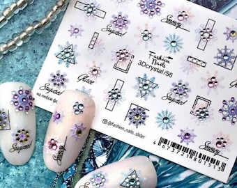 Nail Decals 3D, Nail Stickers, Nail Transfers, Nail Art, Mini Art, Water Transfer, Gift for Sister, Stocking Stuffer - Sugared Glace