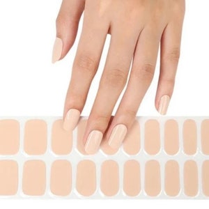 Semi-ausgehärtete Gel Nail Wraps Nagel Abziehbilder Nagel Aufkleber Nagel Streifen Press Ons Party Favor Geschenk für Frauen Stocking Stuffer - Beige Solid