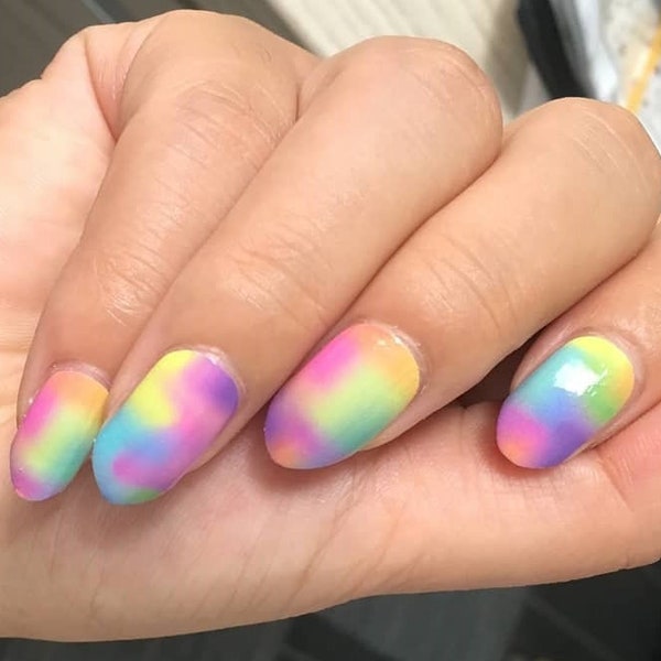 Nail Polish Wraps - Cotton Candy Clouds