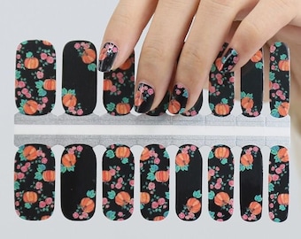 Fall Nail Wraps Made from Nail Polish: Chic Pumpkin