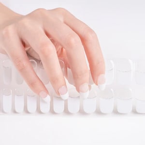 Semi-Cured Gel Nail Wraps Nail Decals Nail Stickers Nail Strips Nail Art Press Ons Party Favor Gift Bridal Shower - White French Manicure