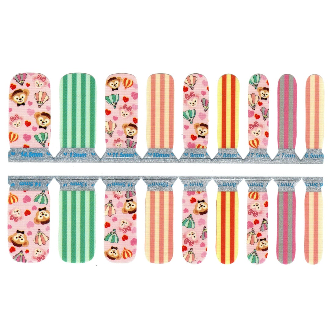 Kids Nail Wraps, Nail Decals, Nail Stickers, Nail Strips Teddy Bears