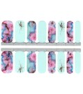 Nail Wraps Nail Art Nail Stickers Nail Polish Strips Girls Party Favor -Light Blue Purple Pink Marble Flowers Gold Accents Semi-Transparent product logo