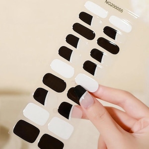 Semi-cured Gel Nagel Wraps Nagel Aufkleber Nagel Aufkleber Nagel Streifen Nail Art Press Ons Party Favor Geschenk - Schwarz und Weiß