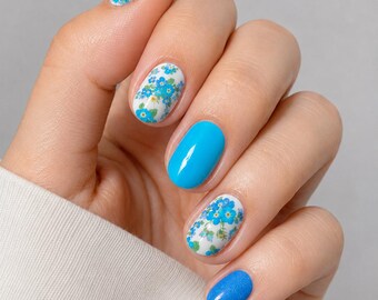Nail Wraps Nail Decals Nail Stickers Nail Strips Nail Art Press Ons Party Baby Shower Bridal Favor Gift - High Tea