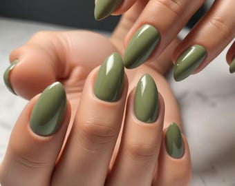Nail Wraps - Olive Green Solid