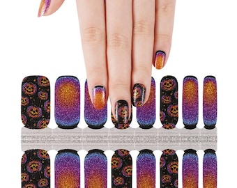 Nail Wraps Made from Nail Polish: Jack-O’-Glow
