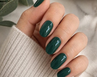 Nail Polish Wraps - Dark Forest Green Solid Color