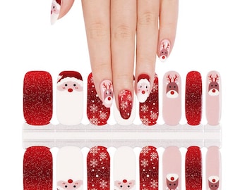 Winter Nail Wraps Made from Nail Polish: Santa’s Little Reindeer