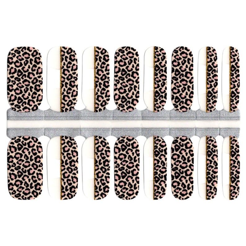 Exclusive Half Leopard and Half White Tip French Manicure With - Etsy