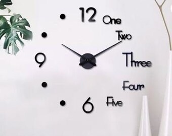 3d Wall Clock Etsy