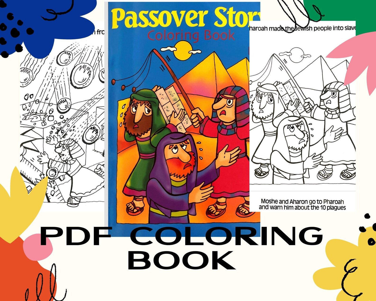 Passover Story PDF Coloring Book Kids Coloring Story - Etsy