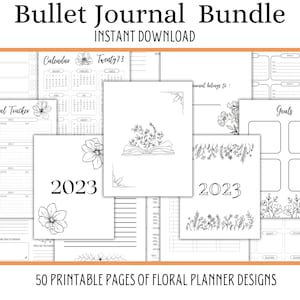 Printable Bullet Journal Bundle, Premade Bujo Template 2023, Bullet Journal Pages
