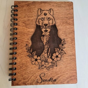 Personalized Wood Journal Sketchbook Notebook for use as Sketching, Drawing, Songwriting, 5th Anniversary, Scrapbooking, and More Bild 4