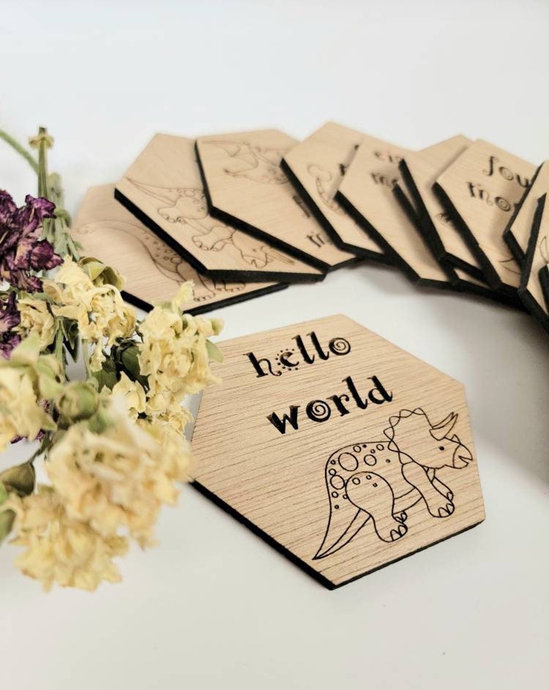 Baby Milestone Photo Props - Dinosaur Themed Hexagons - Etsy