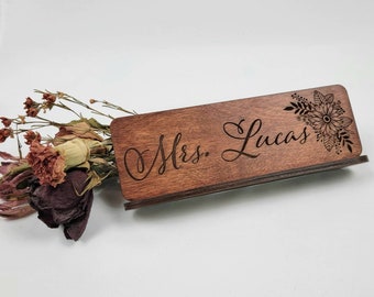 Custom teacher name plate, custom name plate for desk, floral name plate, teacher gift, classroom teacher name sign, classroom decor