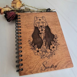 Personalized Wood Journal Sketchbook Notebook for use as Sketching, Drawing, Songwriting, 5th Anniversary, Scrapbooking, and More Bild 2