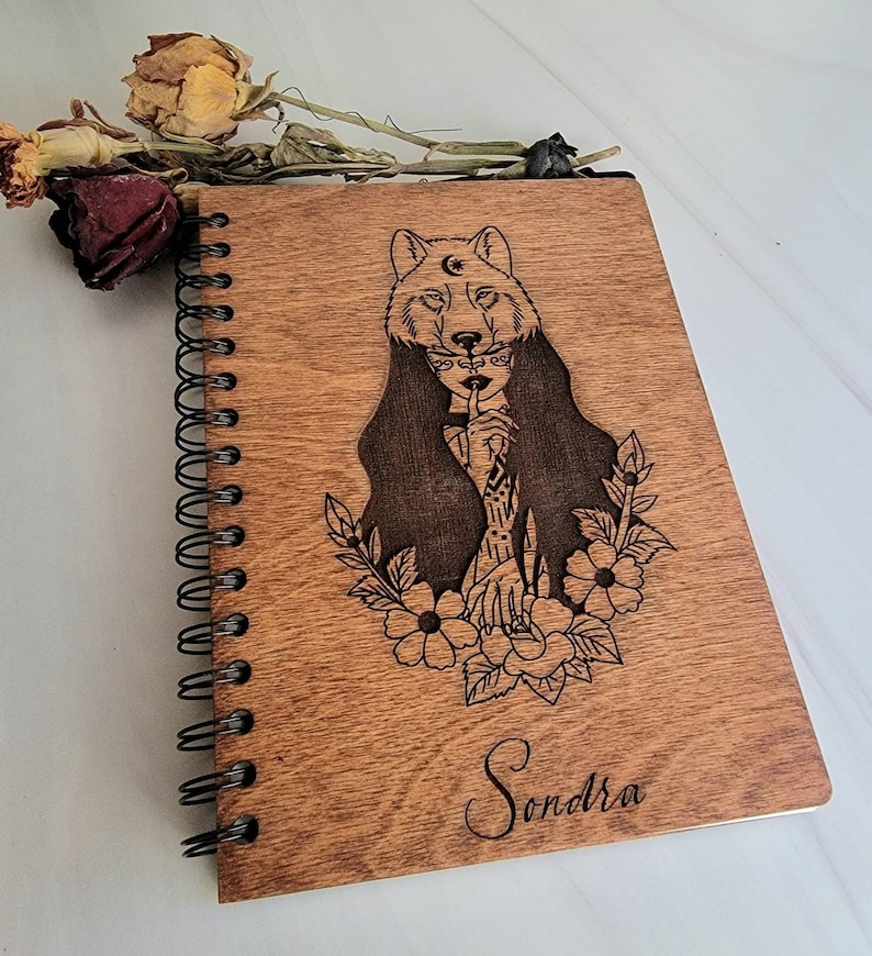 Personalized Wood Journal Sketchbook Notebook for use as Sketching, Drawing, Songwriting, 5th Anniversary, Scrapbooking, and More Bild 2