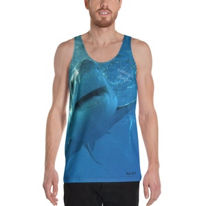 Unisex Tank Top (2-zijdige) - Omringd door Sharks Shark Shirt Collection