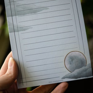Full Moon Notepad - Witchy Notepad - Lunar Notepad - Moon Stationery
