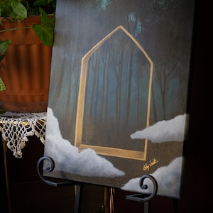 ORIGINAL Moonlight Forest Dreamscape 16”x20” Acrylic Painting-Fantasy Wall Art Decor