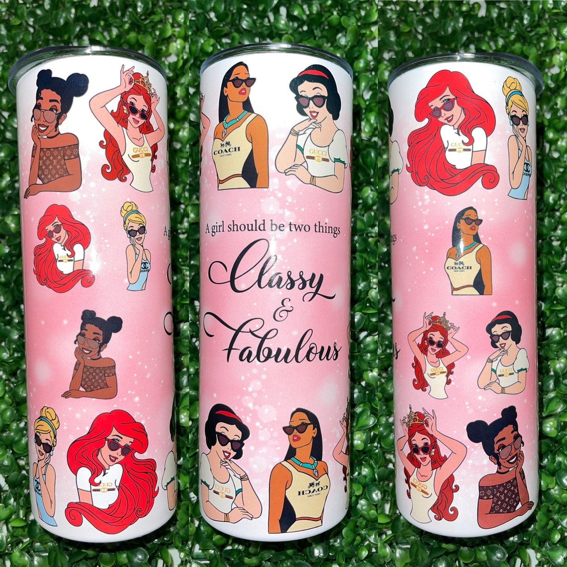 Disney Princess Designer Brand Tumbler Luxury Designer Brand Etsy