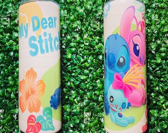 My Dear Stitch Skinny Tumbler, Skinny 20oz Tumbler, Lilo and Stitch, Trendy Cup