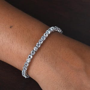 Aquamarine Line Bracelet Birthstone Jewelry Aquamarine Bridal Bracelet Unique Aquamarine Sterling Tennis Bracelet Anniversary Gifts for Her