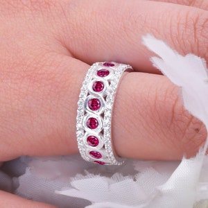 14k Ruby engagement ring Ruby Bridal wedding ring Birthstone ring women ruby jewelry Rose yellow gold Anniversary Gift Vintage art deco ring