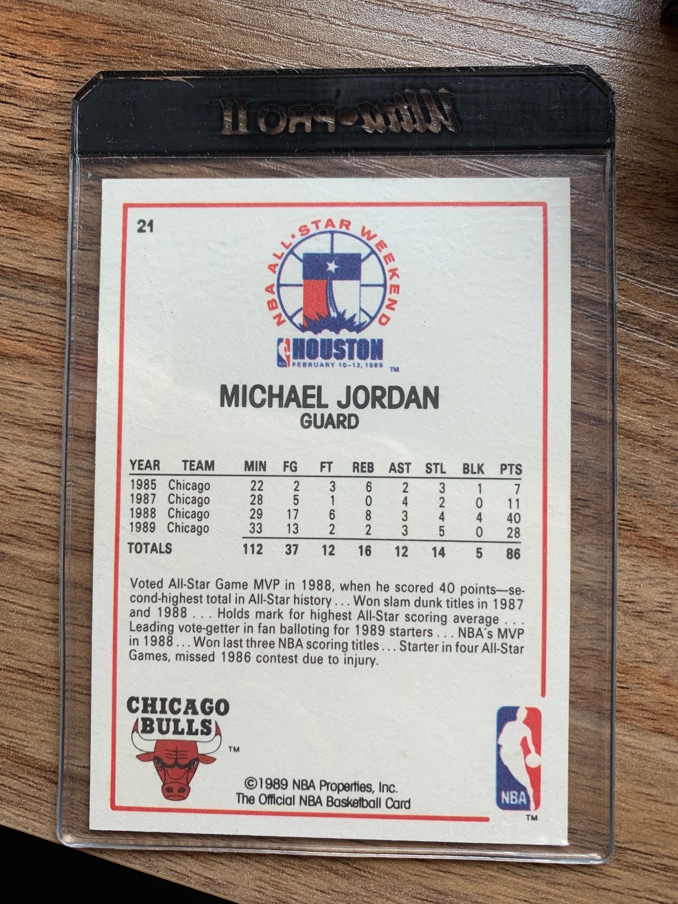 MICHAEL JORDAN 1989 NBA HOOPS 1989 NBA ALL STAR GAME# 21 HOF Rare