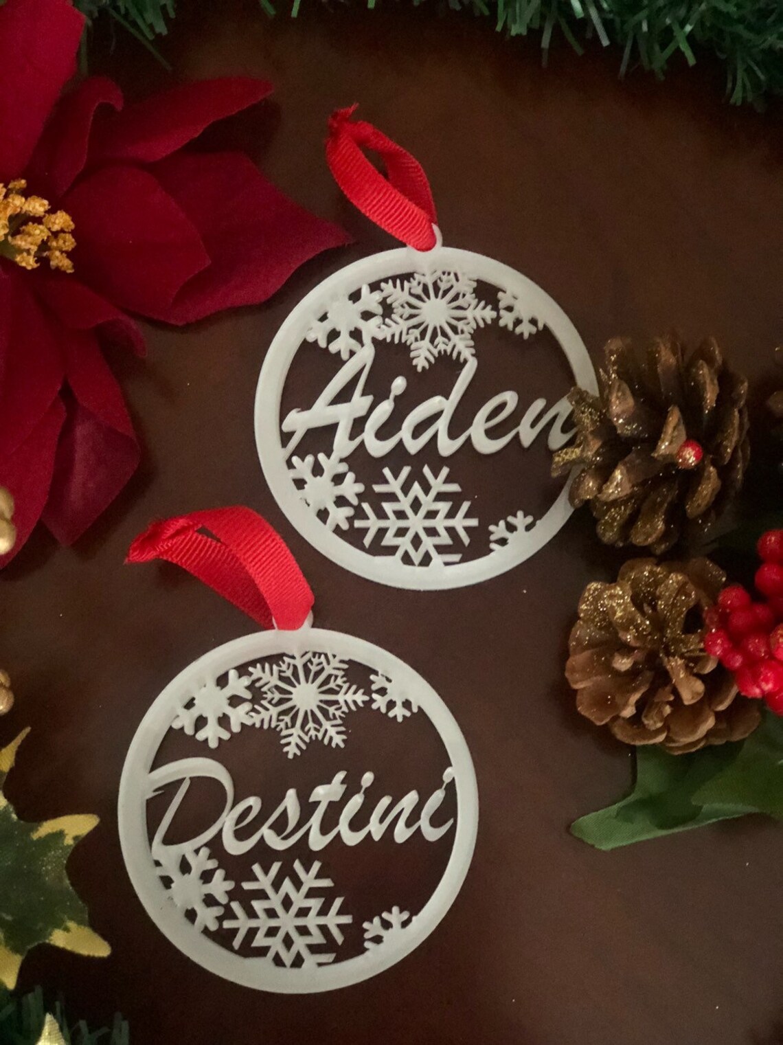 Custom Acrylic Name Ornaments Etsy