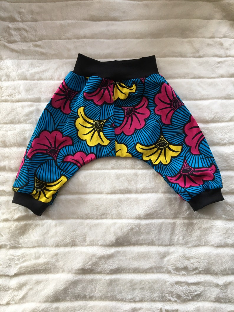 Sarouel en wax , pantalon ample pour bébé fille ou garçon image 2