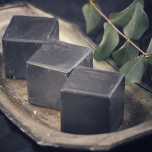 Activated Charcoal Goats Milk Soap Cube Shaped With added Silk All Natural and Organic image 6