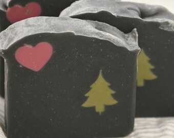 Tree & Heart Embed Goats' Milk Soap All Natural with Silk Fibers