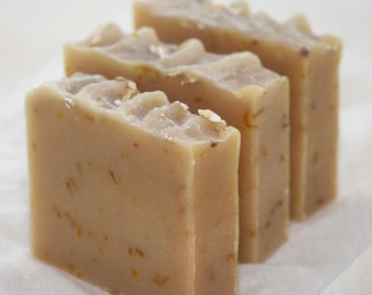 Oatmeal Calendula Goat Milk Soap - Soothing, Eucalyptus Mint, Gentle Wash