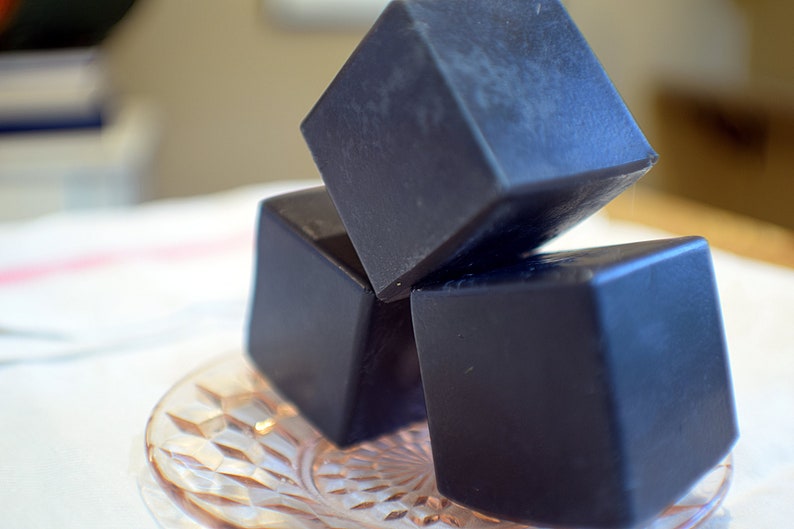 Activated Charcoal Goats Milk Soap Cube Shaped With added Silk All Natural and Organic image 8