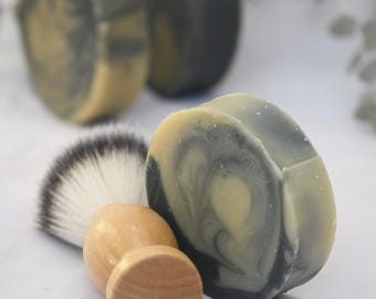 Shaving Goat Milk Soap Bar - Retro Smooth Shave, Clay & Silk, Cedar/Lemongrass/Patchouli