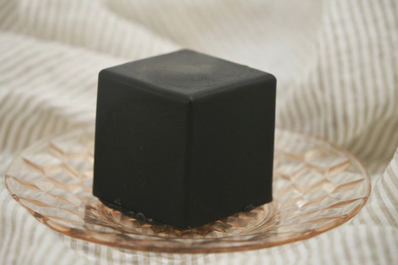 Activated Charcoal Goats Milk Soap Cube Shaped With added Silk All Natural and Organic image 5