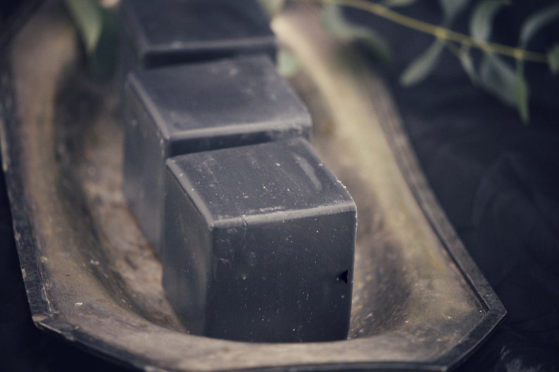 Activated Charcoal Goats Milk Soap Cube Shaped With added Silk All Natural and Organic image 7