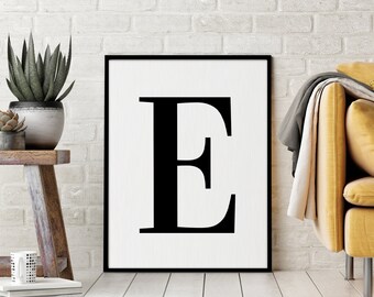 Letter E Poster Etsy De