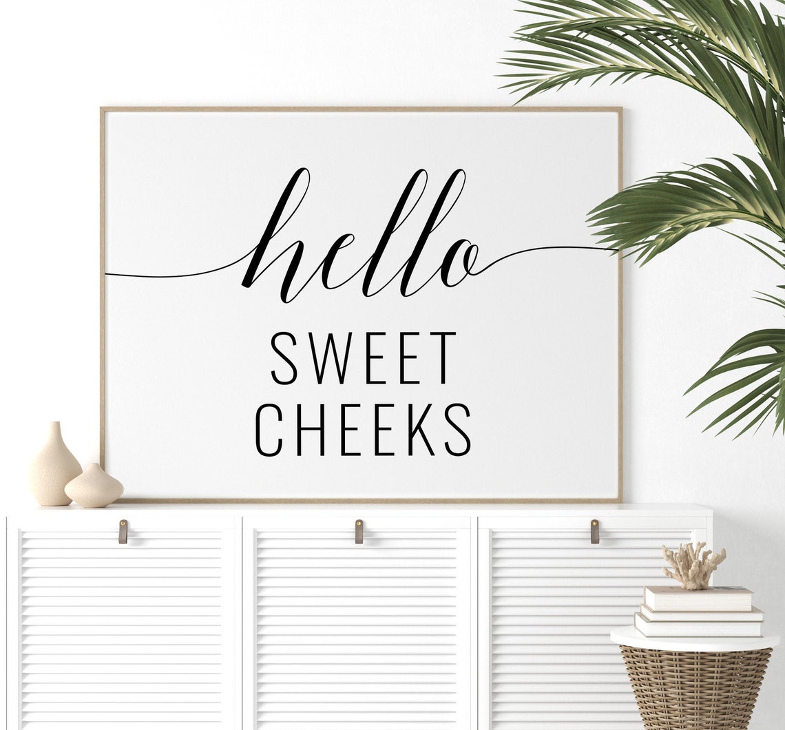 Hello Sweet Cheeks Printable Art Bathroom Art Nursery Decor - Etsy ...
