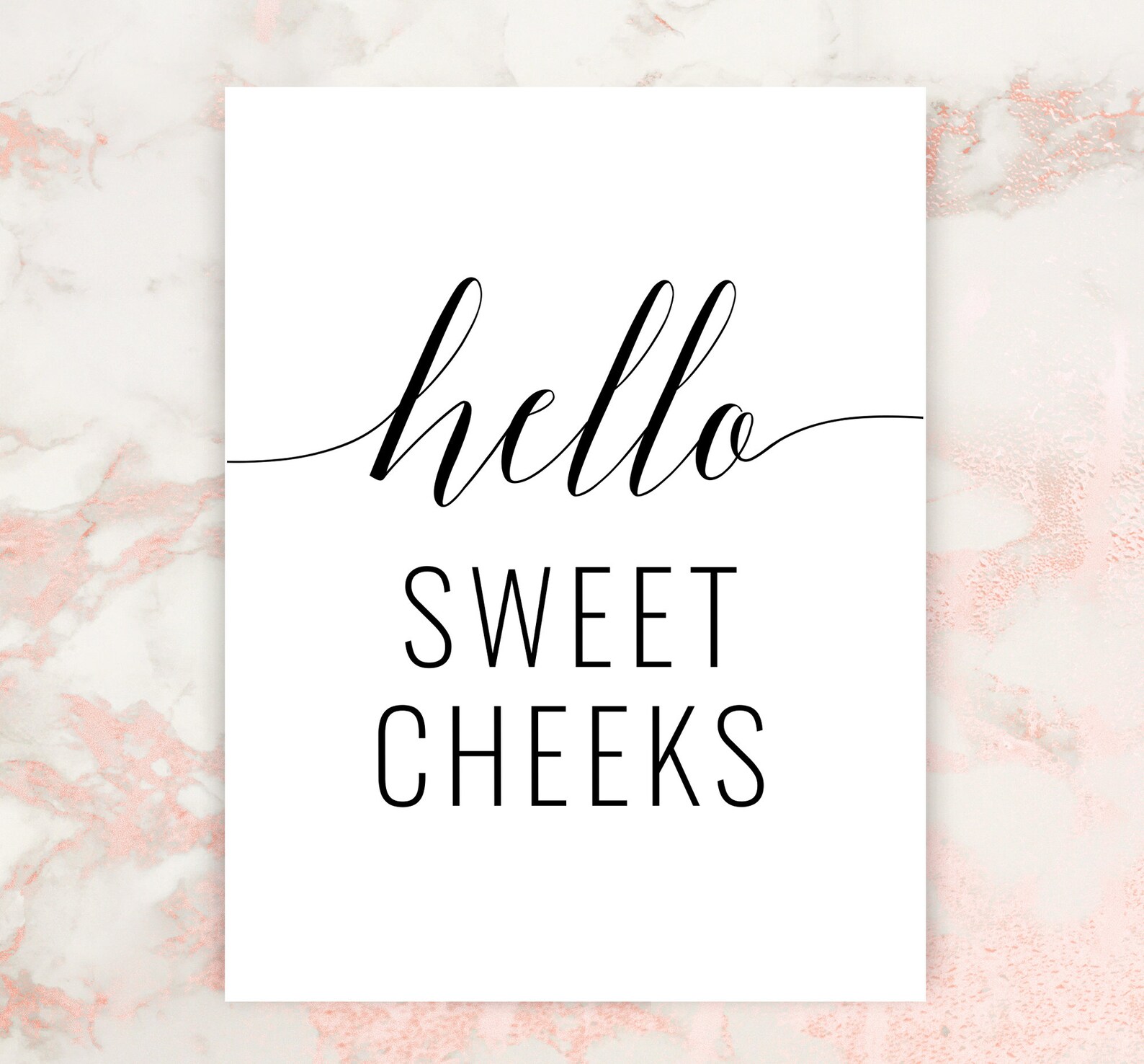 Hello Sweet Cheeks Printable Art Bathroom Quote Print Funny - Etsy