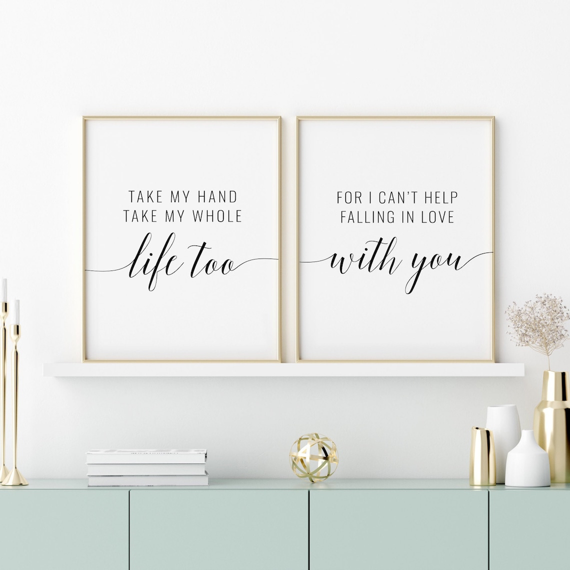 Take My Hand Take My Whole Life Too Printable Art Set of 2 Etsy Australia