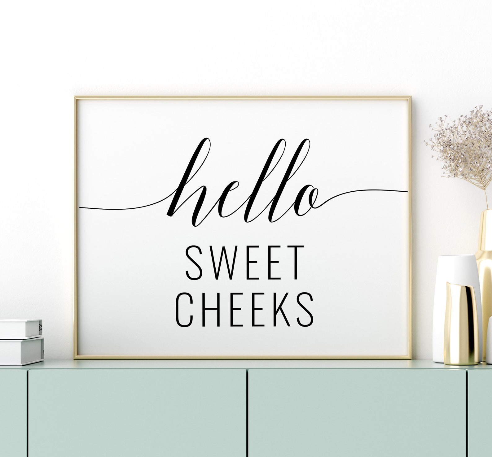 Hello Sweet Cheeks Printable Art Bathroom Art Nursery Decor - Etsy ...