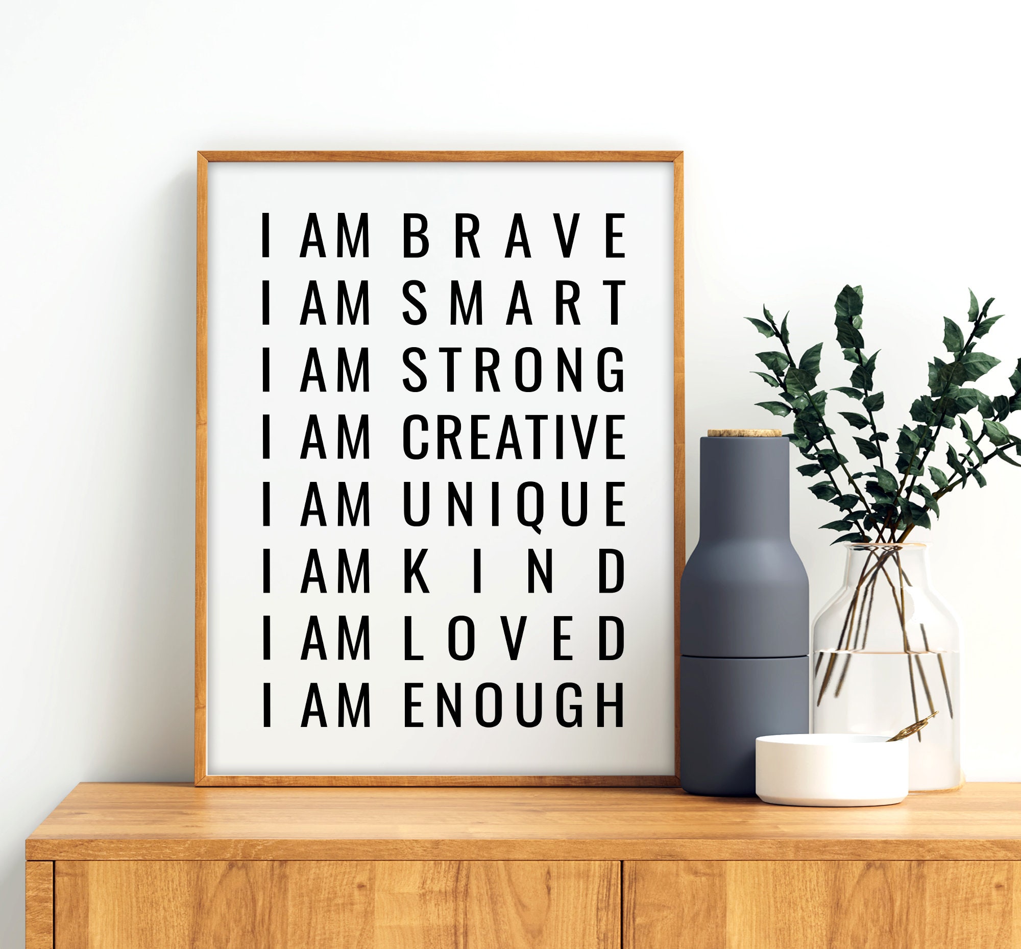 Affirmation Printable Art I Am Poster Affirmations Wall Art Etsy España