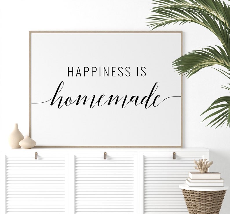 Happiness is homemade printable art kitchen decor etsy