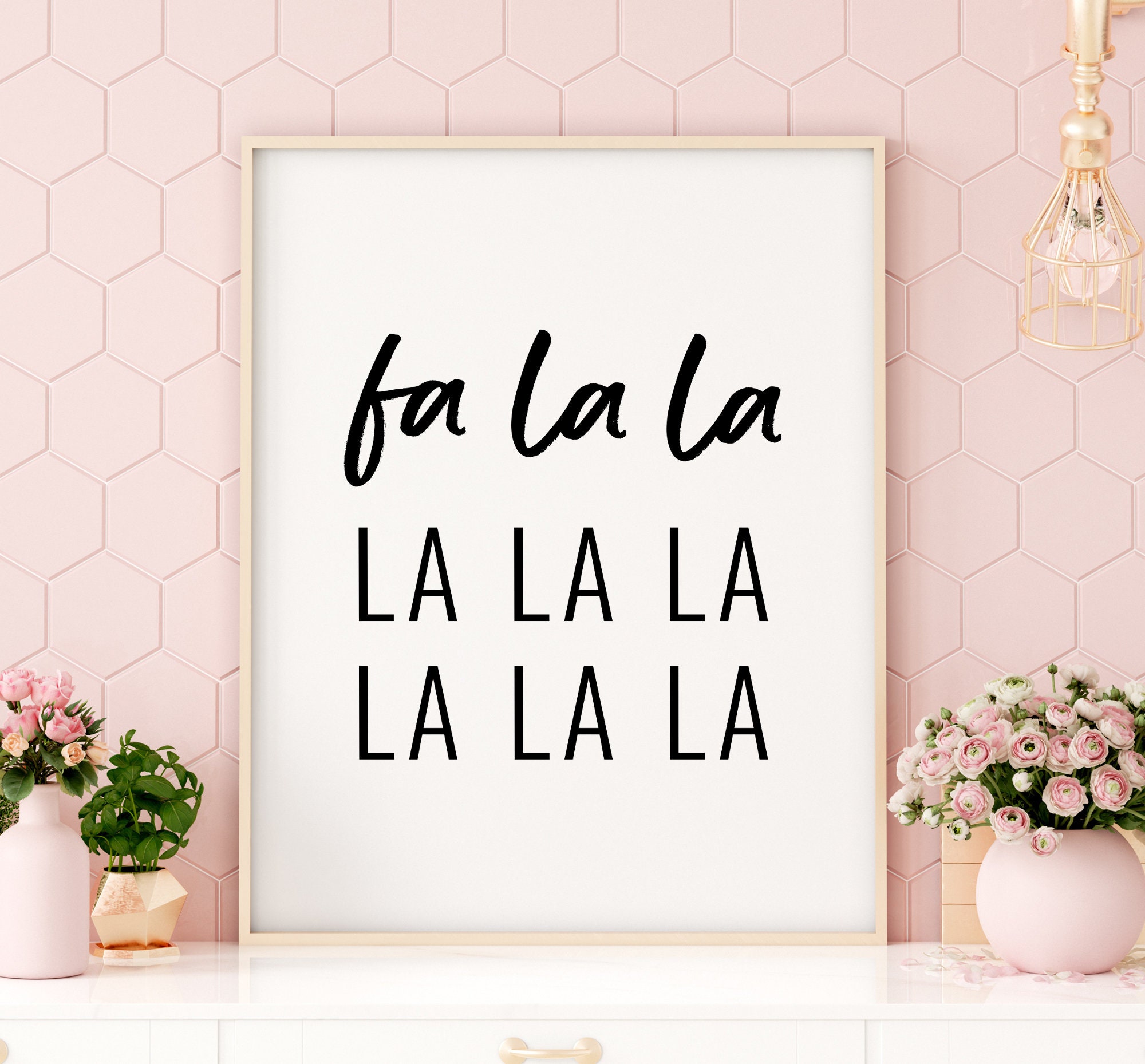 Fa La La La La Printable Art Christmas Lyrics Christmas Etsy