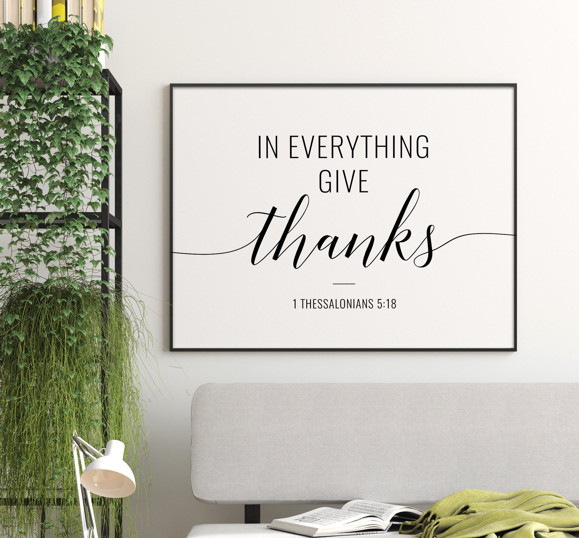 In Everything Give Thanks Printable Art Bible Verse Wall Art | Etsy